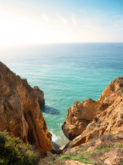 Cliffs in Lagos. Algarve, Portugal.