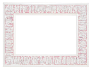 Pink photo frame. Isolated object