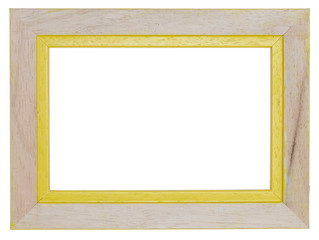 Yellow photo frame. Isolated object