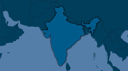 India, solid - dark glow