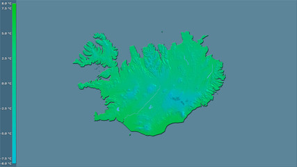 Iceland, annual temperature - raw data