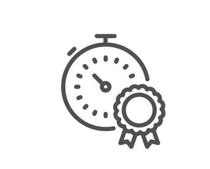 Best result line icon. Timer award sign sign. Successful win symbol. Quality design element. Editable stroke. Linear style best result icon. Vector