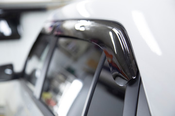 Deflectors for side Windows of the car.Car accessory. Additional equipment.