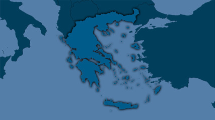 Greece, solid - dark glow