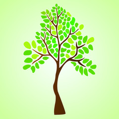 Illustration of a green tree on an isolated background.