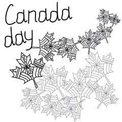 outline maple leaves for Canada Day