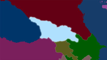 Georgia, administrative divisions - light glow