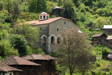 Old houses from the nineteenth century in village of Pirin, Bulgaria