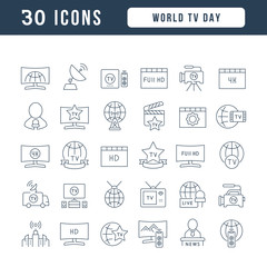 Plakat Vector Line Icons of World TV Day