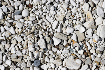 small pebbles with rounded stones close-up for background