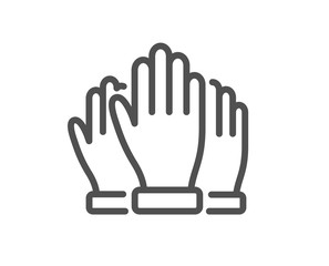 Vote hands line icon. Election voting sign. Volunteers or referendum symbol. Quality design element. Editable stroke. Linear style vote icon. Vector