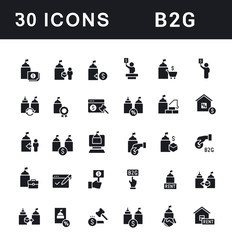 Set of Simple Icons of B2G