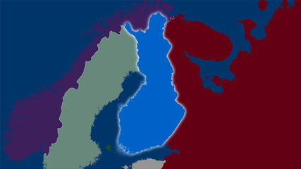 Finland, administrative divisions - light glow