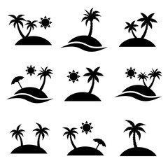 Island icon, logo isolated on white background