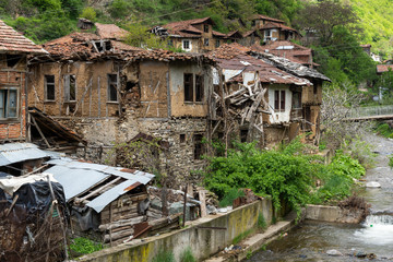 Old houses from the nineteenth century in village of Pirin, Bulgaria