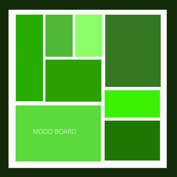 Green Mood Board, Vector Illustration