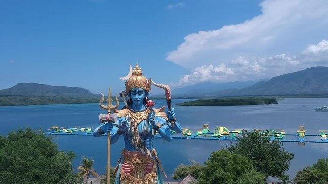 departure from Shiva monument close-up Taman Siwa in sunny weather Gilimanuk Melaya west bali indonesia