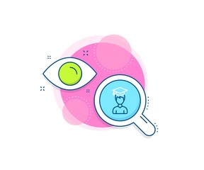 Education sign. Research complex icon. Man in Graduation cap line icon. Student hat symbol. Analytics or analysis banner. Student sign. Vector