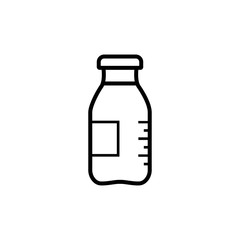 Milk bottle icon in trendy flat design