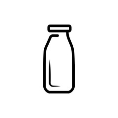 Milk bottle icon in trendy flat design