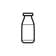 Milk bottle icon in trendy flat design