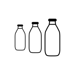 Milk bottle icon in trendy flat design