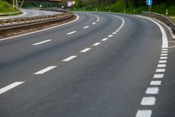 No traffic on empty modern  highway