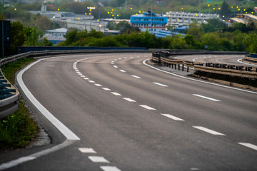 No traffic on empty modern  highway