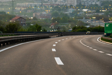 No traffic on empty modern  highway