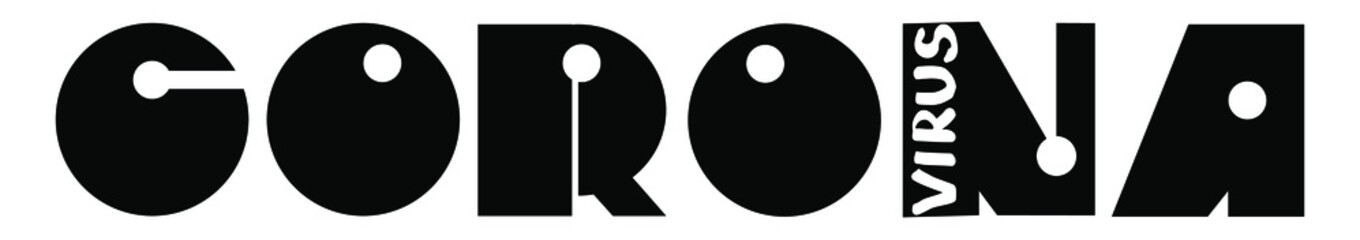 Vector covid black and white lettering on white background. Coronavirus exclusive smooth font text. For prints, banner, ads, t-shirt design