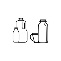 Milk bottle icon in trendy flat design