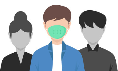 People Wear Face Mask in Crowd