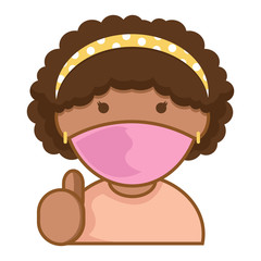 African Girls Wear Face Mask