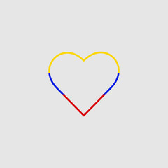 colombia flag heart graphic element Illustration template design