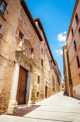 Cozy medieval street in the city Toledo, Spain