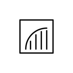 Analysis chart graph icon vector in black flat design on white background