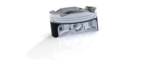 Render of Piston and piston group with rings and pin