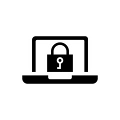 cyber security icon vector in black flat design on white background