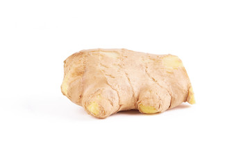 Ginger root isolated on white color. natural condition. Herbal Chinese medicine.