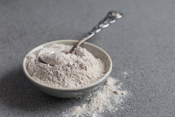 Glutenfree buckwheat flour for baking in the bowl