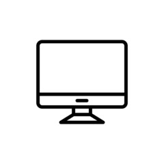 pc Icon vector in outline style on white background, Simple flat symbol
