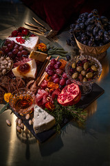 Still life Cheese Plate with Fruit and Nuts 6