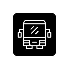 Bus stop sign vector in black flat design on white background