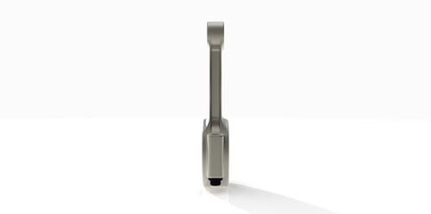 Connecting rod with piston and screw, conrod itself and connection rod parts. H-profile