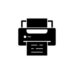 Fax vector icon in black flat design on white background