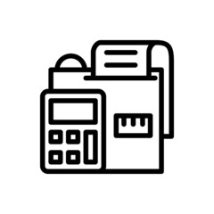 Business, cashier, tool icon in outline style on white background, transaction icon