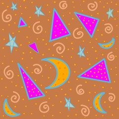 Fototapeta premium Funky eighties retro confetti