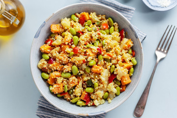 Quinoa with vegetables in bowl