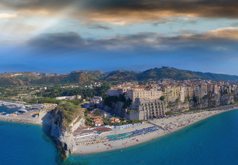 Tropea, Calabrian coastline. Aerial view in summer season