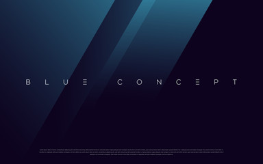 Minimalist deep blue premium abstract background with luxury geometric dark shapes. Exclusive wallpaper design for poster, brochure, presentation, website etc. - Vector EPS
